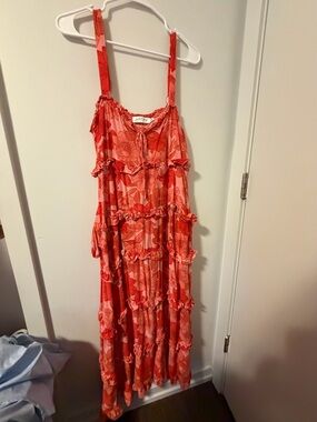 Petal & Pup Coral and Light Pink Floral Maxi Dress